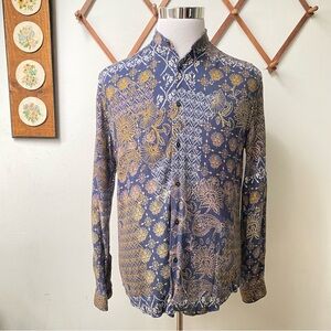 Zara Man Baroque Mandarin Collar Button Up Shirt